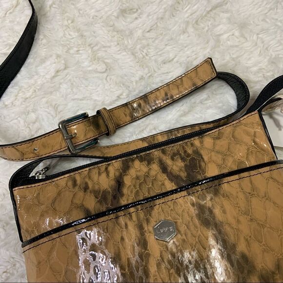 🆕 Lodis Alexandria Paola Messenger Crossbody Snakeskin Print Bag - Picture 6 of 15
